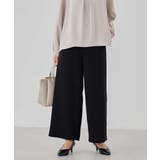 ブラック | サテンワイドクロップドパンツ【洗える/速乾/毛玉になりにくい/イージーケア】 | a.v.v【WOMEN】