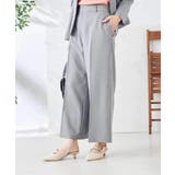 グレー | 【洗える/ストレッチ/UVカット】麻調ストレッチクロップドパンツ | a.v.v【WOMEN】