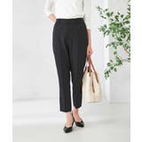 ブラック | 【洗える/イージーケア/吸水速乾/ストレッチ】梳毛調テーパードパンツ | a.v.v【WOMEN】