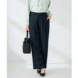 ネイビー | 【洗える/イージーケア/ストレッチ】パウダーツイルワイドストレートパンツ | a.v.v【WOMEN】