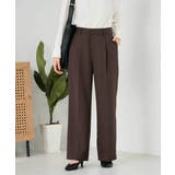 ブラウン | 【洗える/イージーケア/ストレッチ】パウダーツイルワイドストレートパンツ | a.v.v【WOMEN】