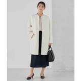 アイボリー | ジャガードノーカラーコート | a.v.v【WOMEN】