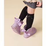 ラベンダー | リボン付フェイクムートンブーツ | a.v.v【KIDS】
