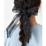 ブラック | [KIDS]シアーチェックビッグリボンシュシュ | a.v.v【KIDS】