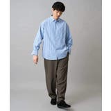 【洗濯機で洗える/毛玉になりにくい】ワイドストレッチストライプシャツ | a.v.v【MEN】 | 詳細画像15 