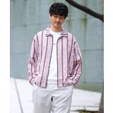 ピンク | 真夏もお任せの涼しい長袖シャツ【洗濯機で洗える】透かしストライプ ワイドシルエッ… | a.v.v【MEN】