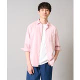 ピンク | リネン混7分袖シャツ | a.v.v【MEN】