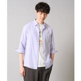 ラベンダー | リネン混7分袖シャツ | a.v.v【MEN】