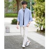 リネン混8分袖スタンドカラーシャツ | a.v.v【MEN】 | 詳細画像2