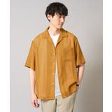 【接触冷感】カラミストライプ五分袖オープンカラーシャツ | a.v.v【MEN】 | 詳細画像1