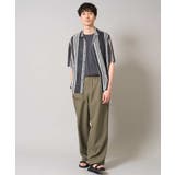 【洗える】ランダムストライプ五分袖オープンカラーシャツ | a.v.v【MEN】 | 詳細画像11