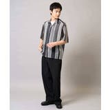 【洗える】ランダムストライプ五分袖オープンカラーシャツ | a.v.v【MEN】 | 詳細画像14