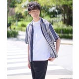 【洗える】ランダムストライプ五分袖オープンカラーシャツ | a.v.v【MEN】 | 詳細画像15