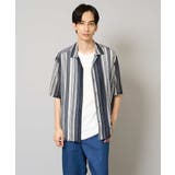 【洗える】ランダムストライプ五分袖オープンカラーシャツ | a.v.v【MEN】 | 詳細画像17