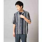 【洗える】ランダムストライプ五分袖オープンカラーシャツ | a.v.v【MEN】 | 詳細画像18