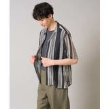 【洗える】ランダムストライプ五分袖オープンカラーシャツ | a.v.v【MEN】 | 詳細画像19