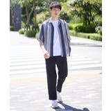 【洗える】ランダムストライプ五分袖オープンカラーシャツ | a.v.v【MEN】 | 詳細画像2