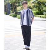 【洗える】ランダムストライプ五分袖オープンカラーシャツ | a.v.v【MEN】 | 詳細画像3