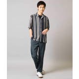 【洗える】ランダムストライプ五分袖オープンカラーシャツ | a.v.v【MEN】 | 詳細画像9