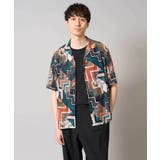 【洗濯機で洗える】ビッグ幾何柄 五分袖オープンカラーシャツ | a.v.v【MEN】 | 詳細画像13