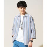 ライトブルー | 【洗濯機で洗える】カラーストライプシチブソデシャツ | a.v.v【MEN】