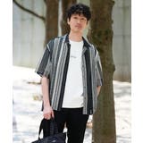 【洗濯機で洗える】ワイドストライプゴブソデオープンカラーシャツ | a.v.v【MEN】 | 詳細画像1