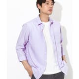 ラベンダー | 【定番アイテム】リネン混シャツ 7分袖(さらリネシリーズ) | a.v.v【MEN】