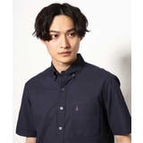 ネイビー | 【接触冷感/イージーケア】エッフェル塔刺繍オックスシャツ 半袖 | a.v.v【MEN】