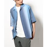 【軽くて涼しい】グラデーションプリントオープンカラーシャツ 5分袖 | a.v.v【MEN】 | 詳細画像1