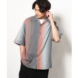 オレンジ | 【軽くて涼しい】グラデーションプリントオープンカラーシャツ 5分袖 | a.v.v【MEN】