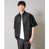 ブラック | ドットジャカードワイドシルエットシャツ | a.v.v【MEN】