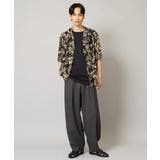 【洗濯機で洗える】メッシュニットダークフラワー五分袖オープンカラーシャツ | a.v.v【MEN】 | 詳細画像14