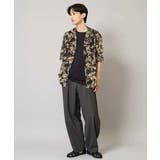 【洗濯機で洗える】メッシュニットダークフラワー五分袖オープンカラーシャツ | a.v.v【MEN】 | 詳細画像15