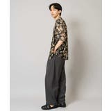 【洗濯機で洗える】メッシュニットダークフラワー五分袖オープンカラーシャツ | a.v.v【MEN】 | 詳細画像16