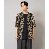 【洗濯機で洗える】メッシュニットダークフラワー五分袖オープンカラーシャツ | a.v.v【MEN】 | 詳細画像17