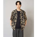 【洗濯機で洗える】メッシュニットダークフラワー五分袖オープンカラーシャツ | a.v.v【MEN】 | 詳細画像18