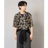 【洗濯機で洗える】メッシュニットダークフラワー五分袖オープンカラーシャツ | a.v.v【MEN】 | 詳細画像19