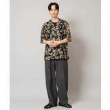 【洗濯機で洗える】メッシュニットダークフラワー五分袖オープンカラーシャツ | a.v.v【MEN】 | 詳細画像2