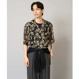 【洗濯機で洗える】メッシュニットダークフラワー五分袖オープンカラーシャツ | a.v.v【MEN】 | 詳細画像20