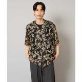 【洗濯機で洗える】メッシュニットダークフラワー五分袖オープンカラーシャツ | a.v.v【MEN】 | 詳細画像21
