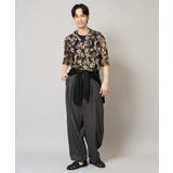 【洗濯機で洗える】メッシュニットダークフラワー五分袖オープンカラーシャツ | a.v.v【MEN】 | 詳細画像5