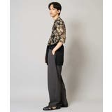 【洗濯機で洗える】メッシュニットダークフラワー五分袖オープンカラーシャツ | a.v.v【MEN】 | 詳細画像8