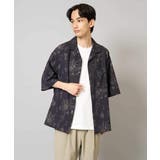 ダークフラワー五分袖オープンカラーシャツ | a.v.v【MEN】 | 詳細画像12
