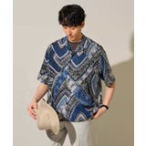 【洗濯機で洗える】アートプリントゴブソデオープンカラーシャツ | a.v.v【MEN】 | 詳細画像24 