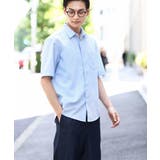 ライトブルー | 【接触冷感/速乾/イージーケア】リネン混半袖シャツ(さらリネシリーズ) | a.v.v【MEN】