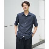 ダークグレー | 【接触冷感/速乾/イージーケア】リネン混半袖シャツ(さらリネシリーズ) | a.v.v【MEN】