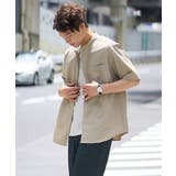 ベージュ | 【接触冷感】バンドカラーシャツ 5分袖(セットアップ可)リライトシリーズ3 | a.v.v【MEN】