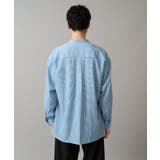 【イージーケア ストレッチ】ストライププリントバンドカラーシャツ【洗濯機で洗える… | a.v.v【MEN】 | 詳細画像5 