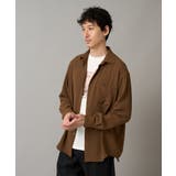 ブラウン | ワッシャーストレッチワイドシルエットシャツ | a.v.v【MEN】