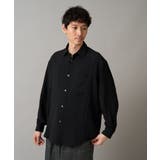 ブラック | ワッシャーストレッチワイドシルエットシャツ | a.v.v【MEN】